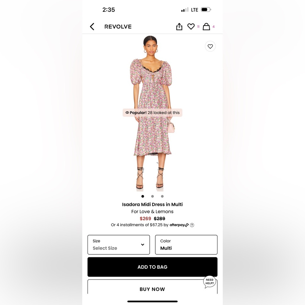 For Love and Lemons midi dress - purchased from Revolve